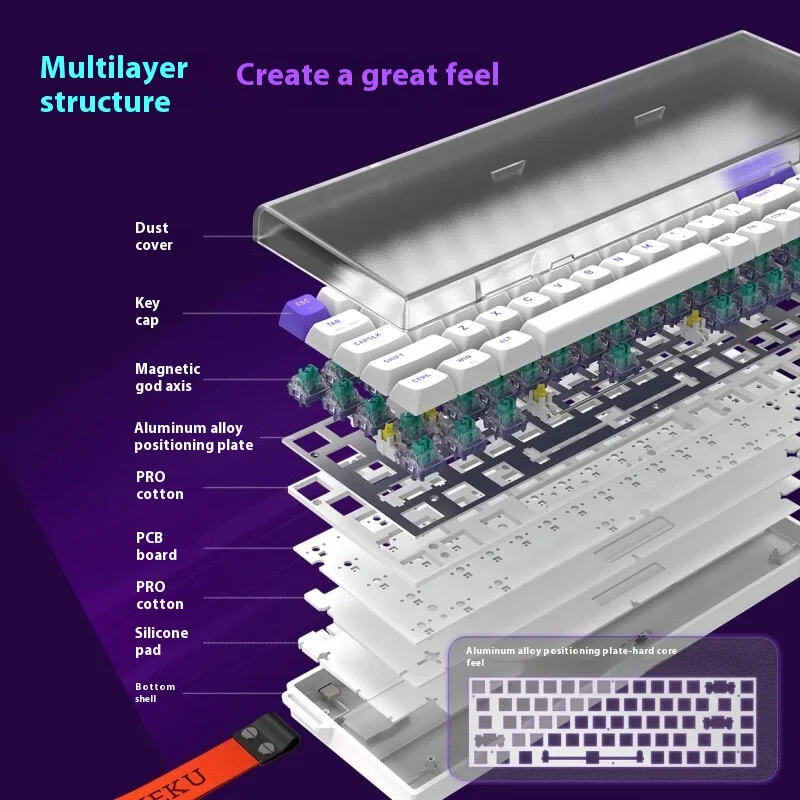 Hyeku BOX68HE Magnetic Switch Mechanical Keyboards Wired Keyboard Custom RGB 8000Hz 0.01mmRT Gaming Keyboard PC Accessories