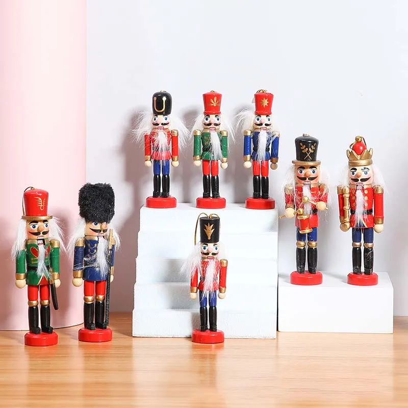 10/12/13cm Nutcracker Miniatures Pink Series Nutcracker Puppet Ornaments Desktop Decoration Cartoons Walnuts Soldiers Band Do