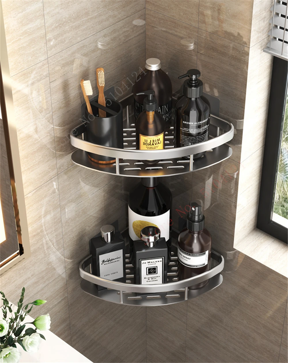 No-drill Bathroom Shelves Wall Mount Corner Shelf Shower Storage Rack Holder For Bathroom Shampoo Organizer Bathroom Accessories