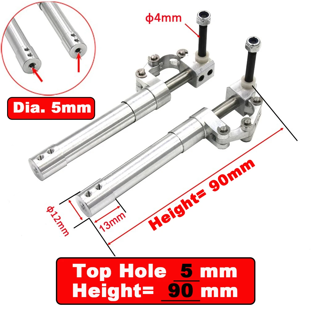 1 Piar Loch 4/5/6 mm Höhe 70 mm bis 170 mm Federrückendämpfung Kniendes Fahrwerk Einziehen 3–4 kg RC Modellflugzeug JET EDF Flugzeug