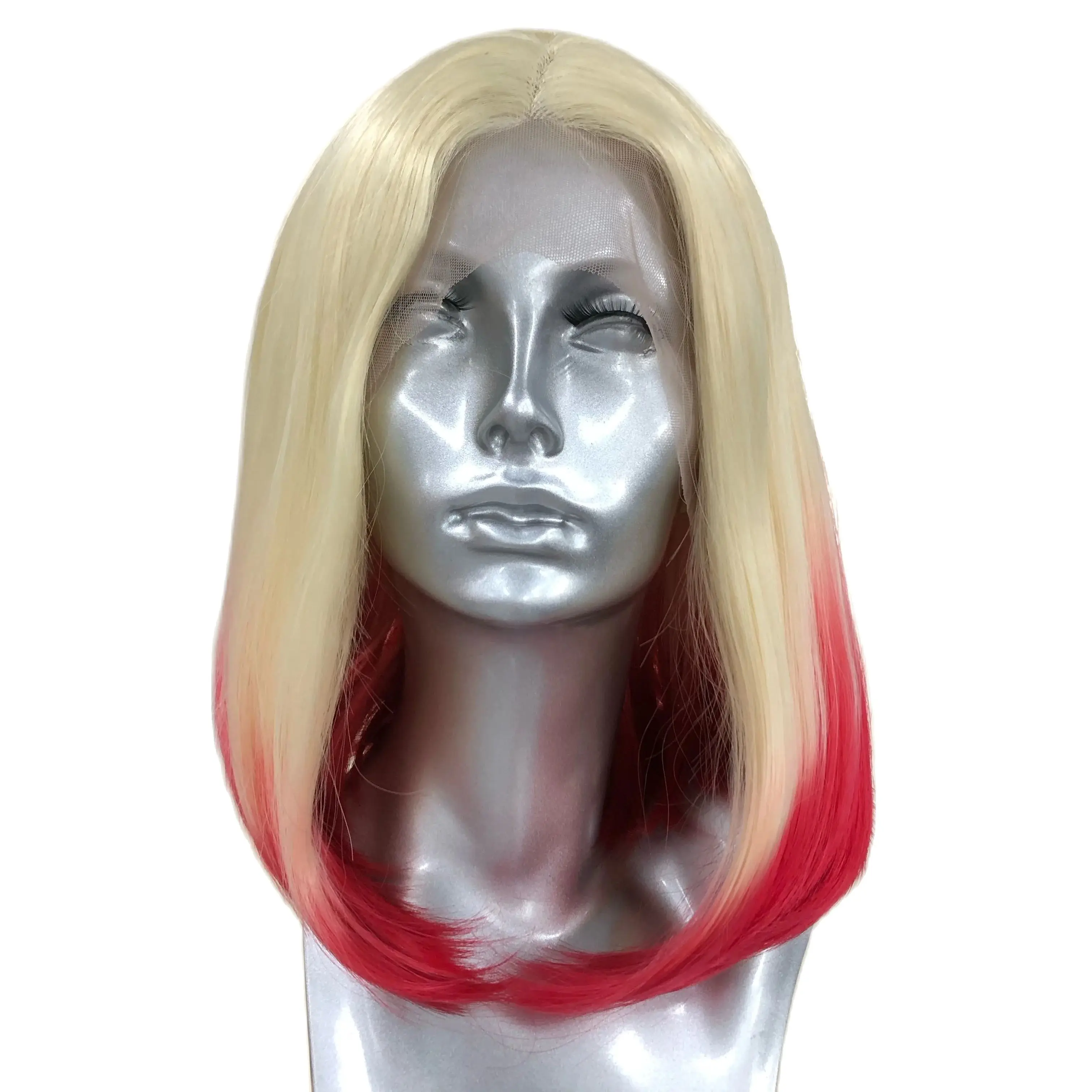 CWIGS Cospaly Glueless Wig Synthetic 13×4 Lace Front Wigs For Women High Quality High Temperature Resistance Red Gradient Wig