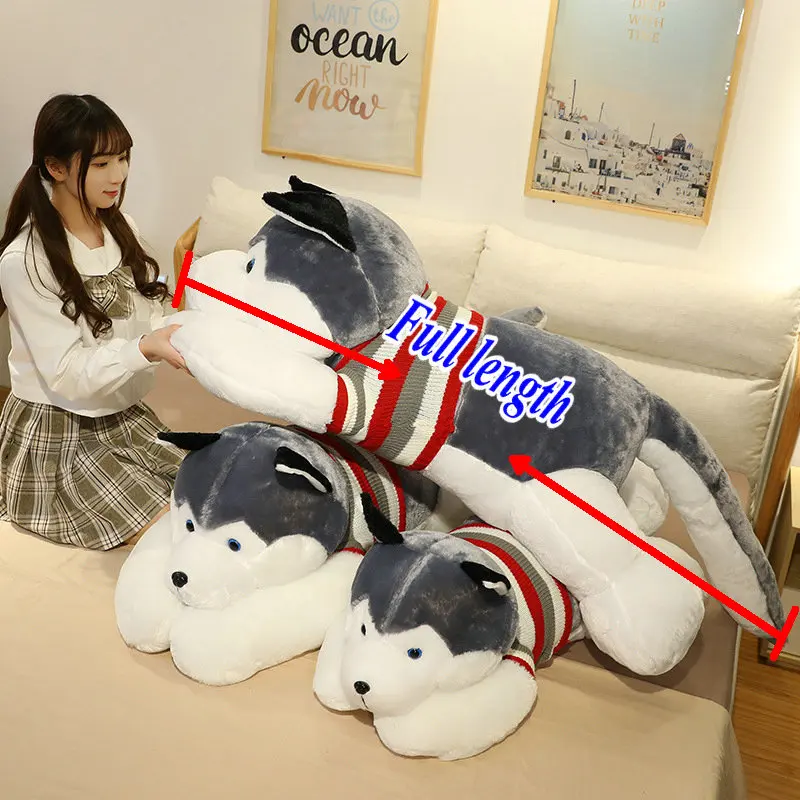 New Arrive 50/70/100/120cm Cute Soft Kawaii Giant Husky Plush Toys Dog Stuffed Doll Animals For Boy Girlfriend Gift Home Decor