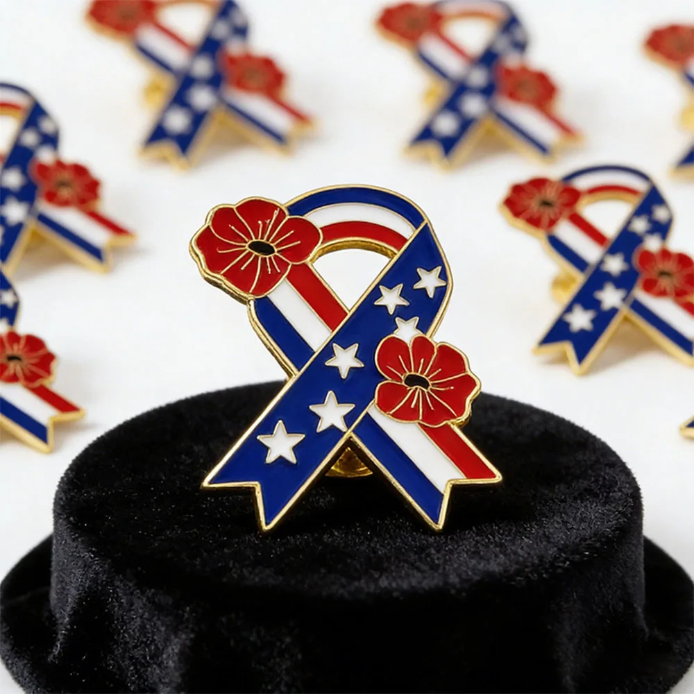 Lest We Forget Commemorative Brooch Pin Flower Design Memorial Badge Anniversary Gift Fashion Jewelry