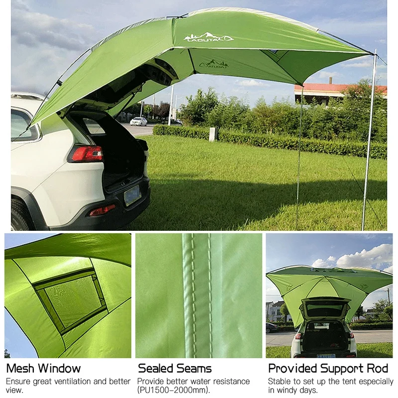 Tenda traseira de carro à prova d'água, abrigo de acampamento, barraca de carro ao ar livre, praia, sol, toldo, personalizado