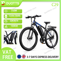 DUOTTS C29 750W Motor 48V 15/30Ah Battery 50KM/h 100KM Max Range Electric Bicycle