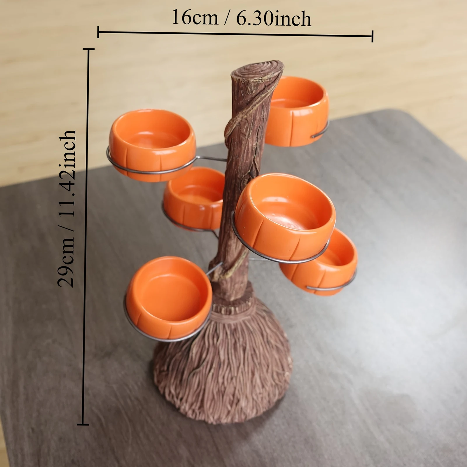 Halloween Pumpkin Snack Tray Detachable Resin Pumpkin Broomstick Candy Holder Suitable for Strawberries Chocolates