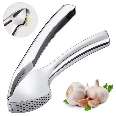 Garlic Press Stainless Steel Garlic Mincer Garlic Crusher Detachable Easy to Squeeze and Clean Kitchen Tools for Fine Garlic