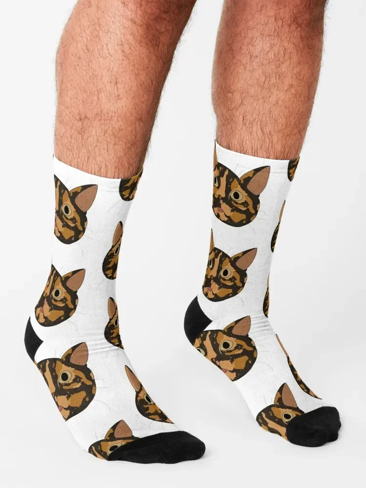 Homens e Mulheres Tortoiseshell Cat Meias, Meias De Corrida, Basquete, Cool Designer, Ano Novo