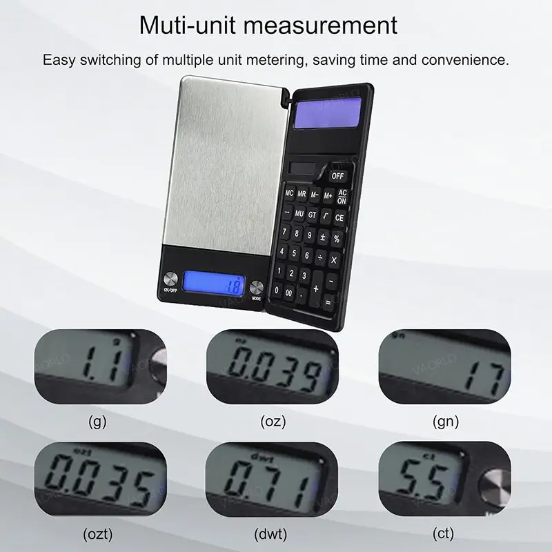 Imagem -04 - Display Lcd Balança Eletrônica em 12 Dígitos Calculadora Solar Pequena Cozinha Comida Bandeja de Pesagem Dobrável 0.1g1kg