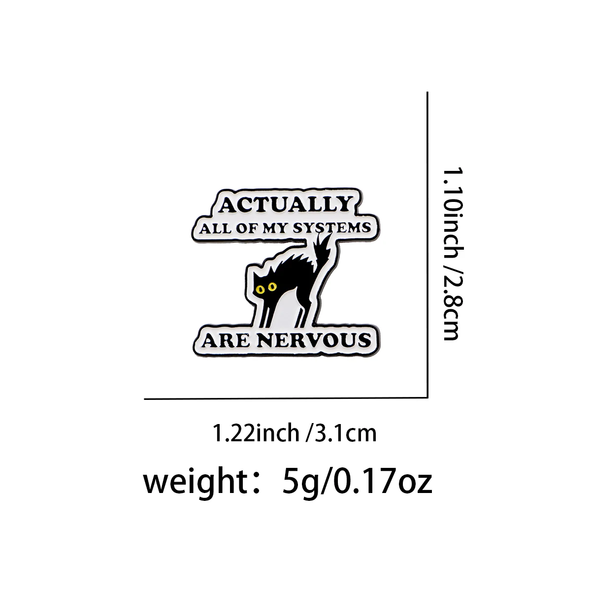 Funny Cat Lapel Pins for Backpacks Mental Health Awareness Brooches for Women Enamel Pin Sarcastic Jewelry Accessories Gift