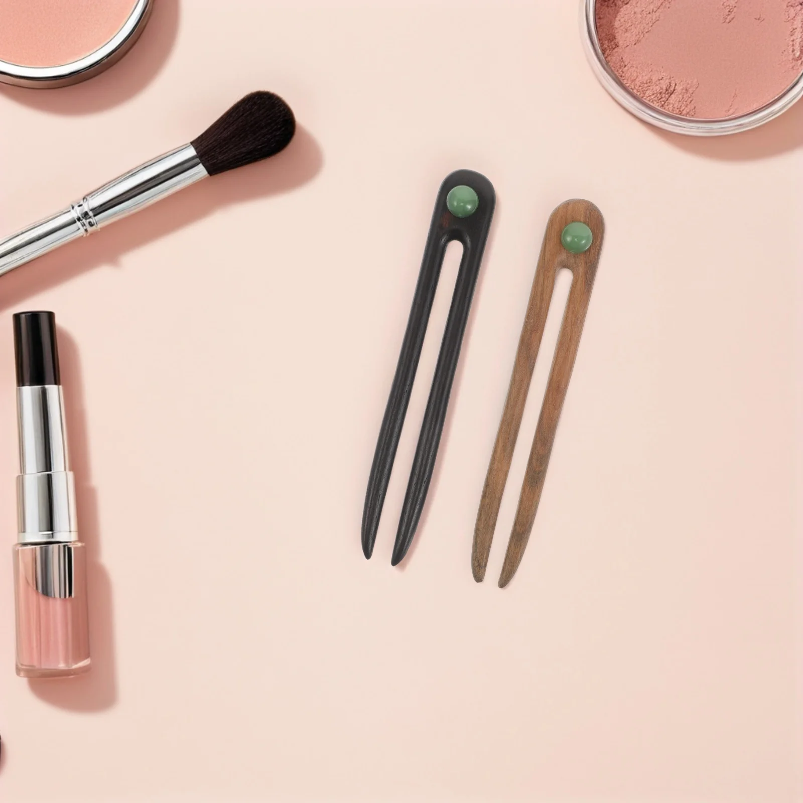 2Pcs Wood Hair Shaped Vintage Chinese Hairpin Secure Hair Accessories for Women Weddings Bridal Parties