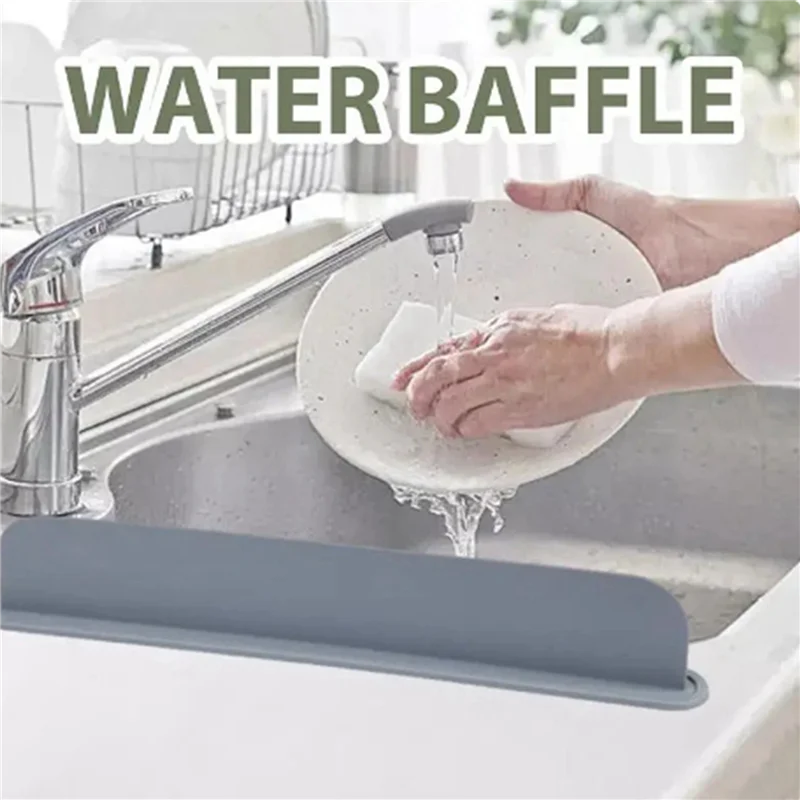 ABHB-2X Reusable Sink Splash Guard Silicone Countertop Water Baffle Prevent Water Splashing Out Board Bathroom Kitchen Tool