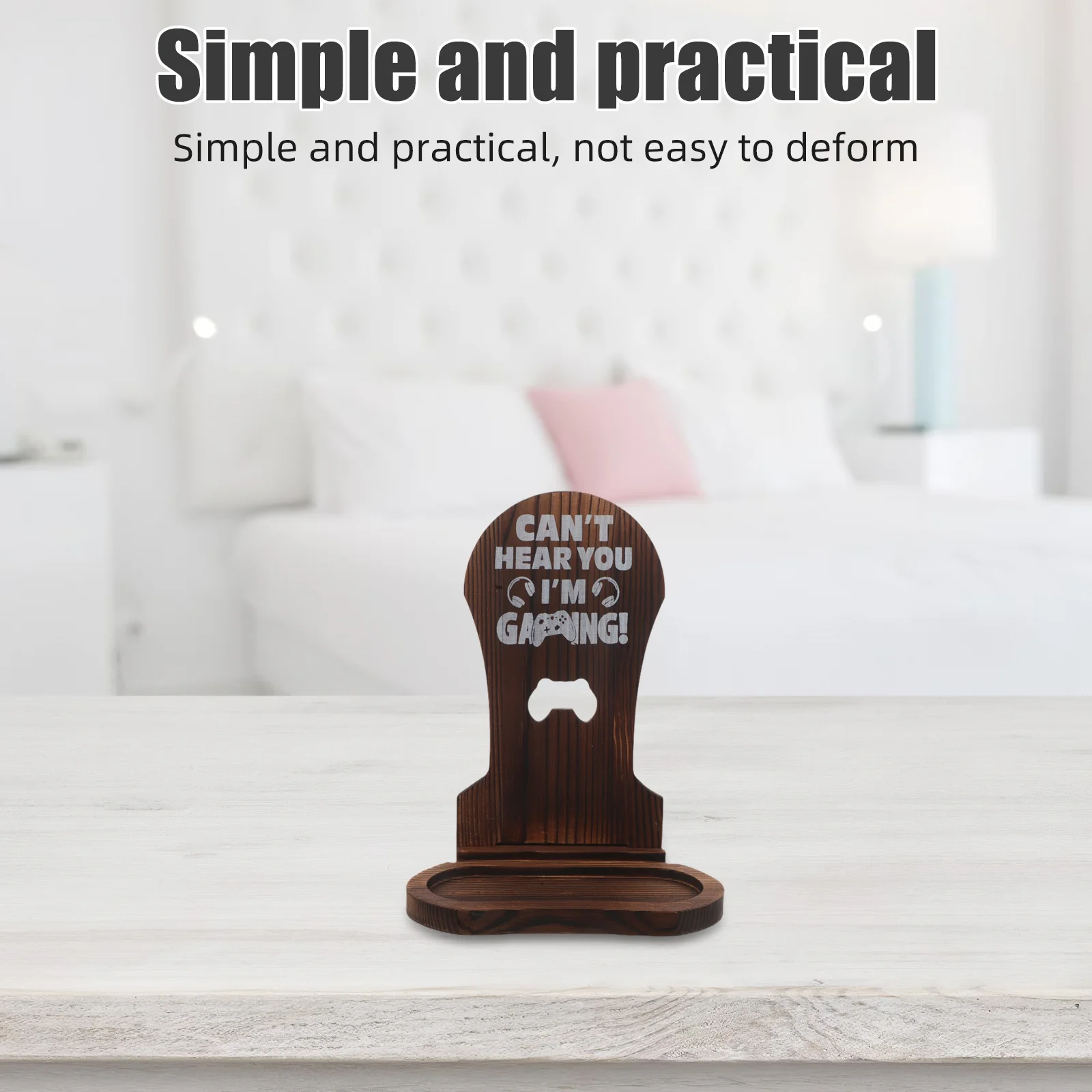 

Wooden Gaming Earphone Display Wireless Headphone Holder Desktop Storage Base Organizer for Gamers