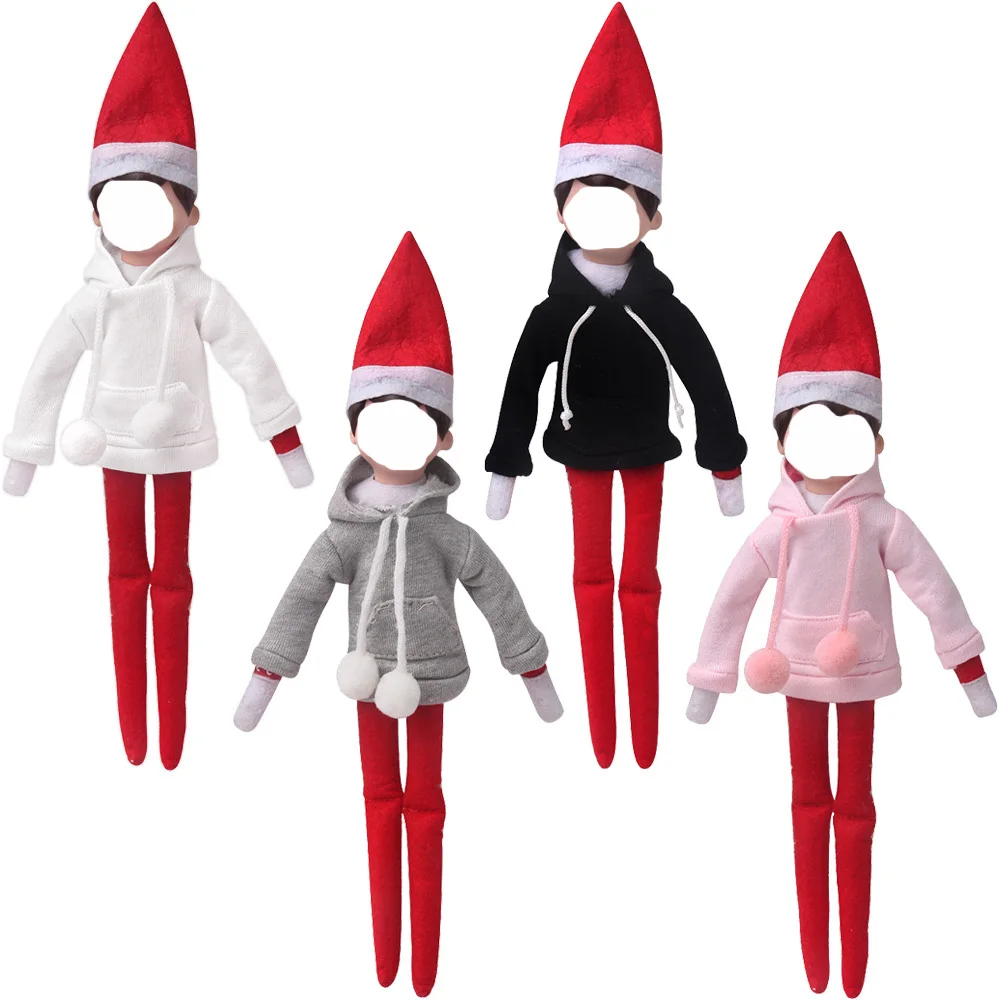 Mini Christmas Elf Doll 4 Styles Hoodie DIY Decoration Christma Gifts Toy Accessories Christmas Elf Doll Clothes Hoodie