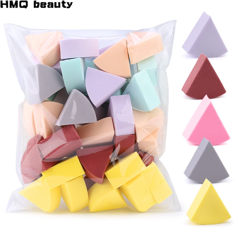 20/50Pcs Fan Shaped Puff Triangle Makeup Blender Morandi Color Liquid Foundation Powder Wet and dry Sponge Makeup Beauty Tools