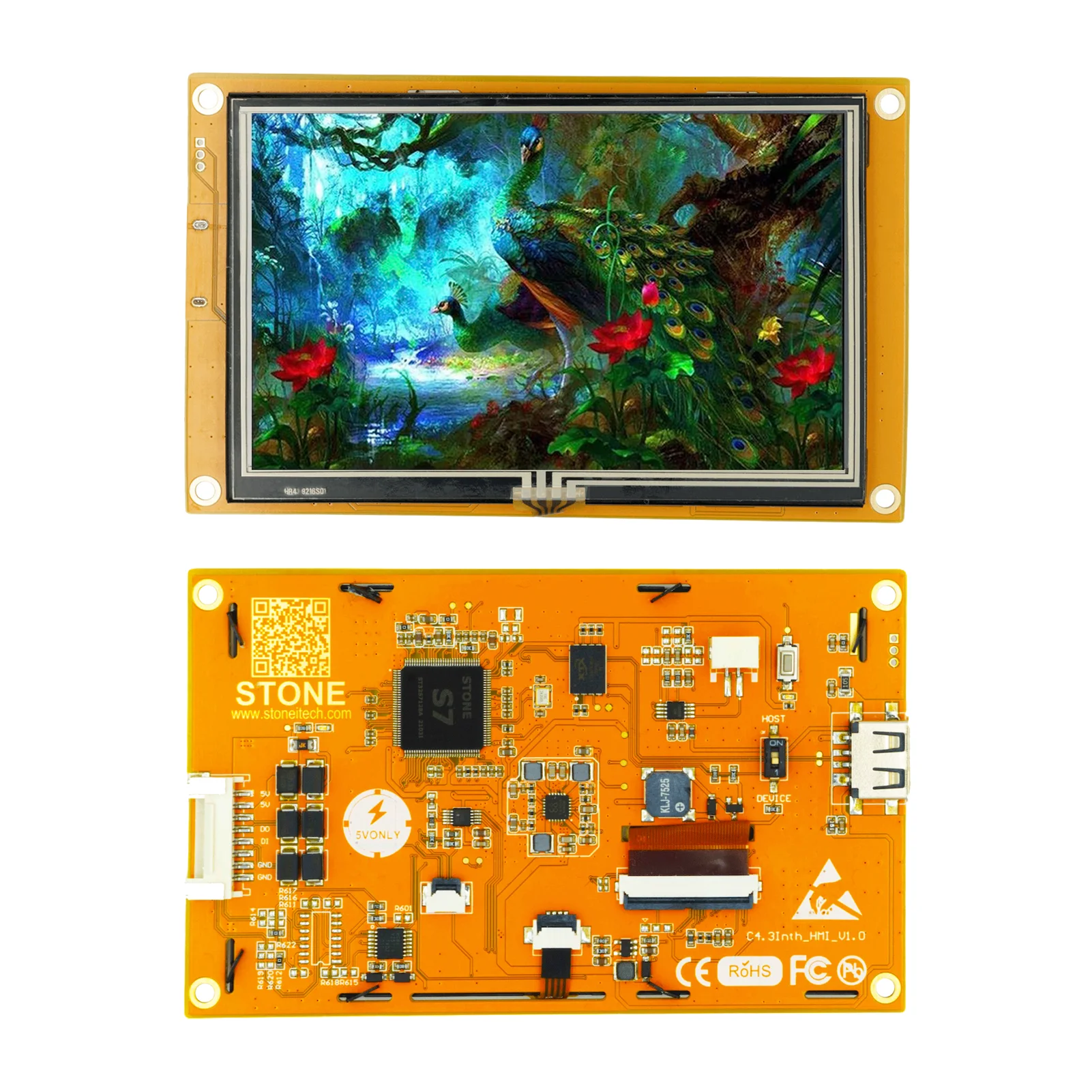 SCBRHMI 4.3 "HMI TFT LCD Modul LCD Touch Screen Display mit RS232/TTL