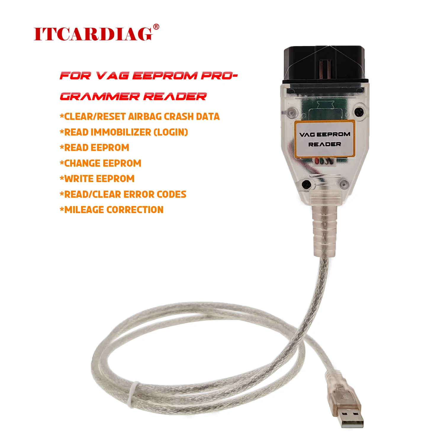 

For VAG Eeprom Programmer Reader 1.20 Supports Clear Reset Airbag Crash Data Read Write Eeprom Immobilizer Mileage Correction