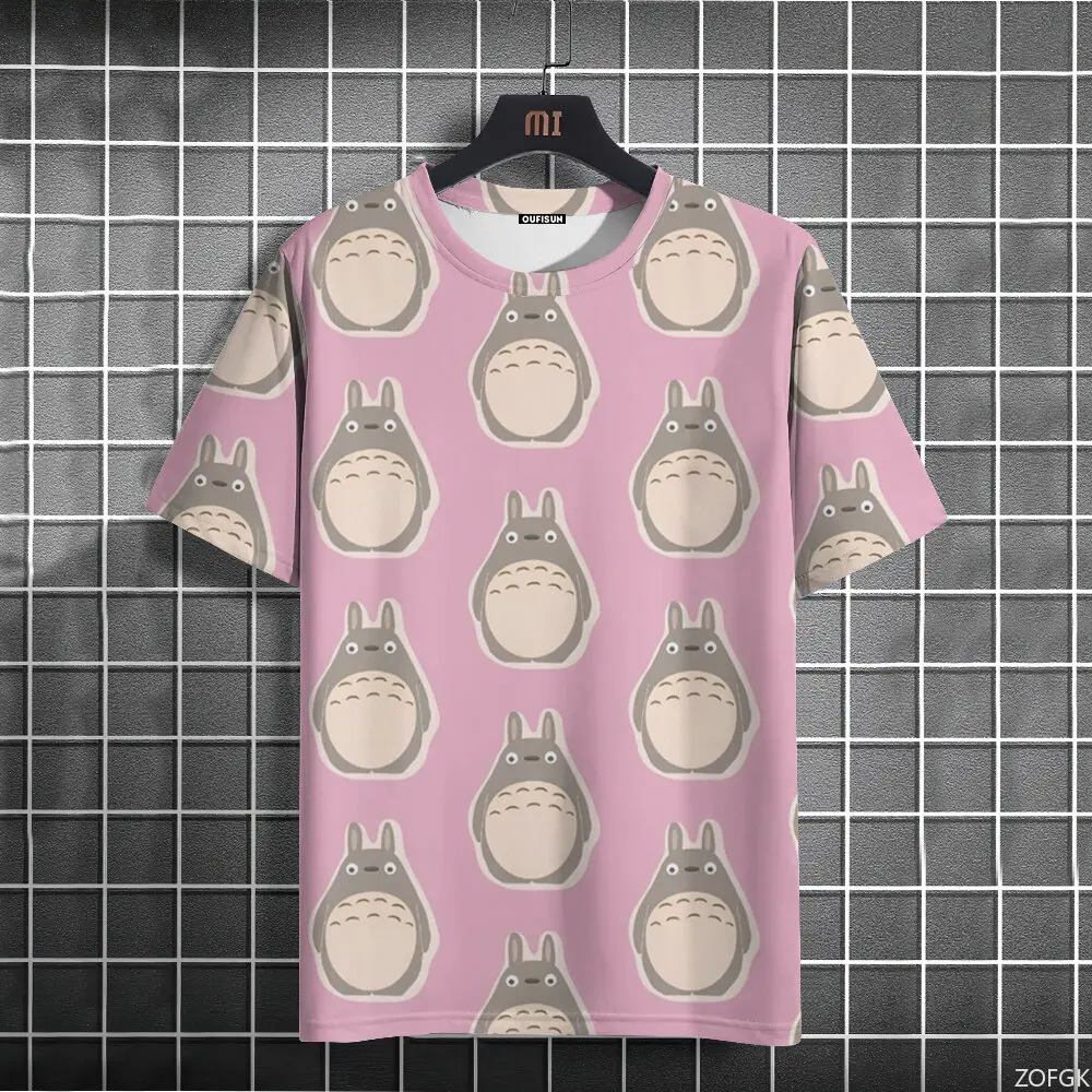 3D أنيمي الكرتون توتورو لطيف مطبوعة قصيرة الأكمام الصيف عارضة أزياء جولة الرقبة شخصية فضفاضة تي شيرت #5