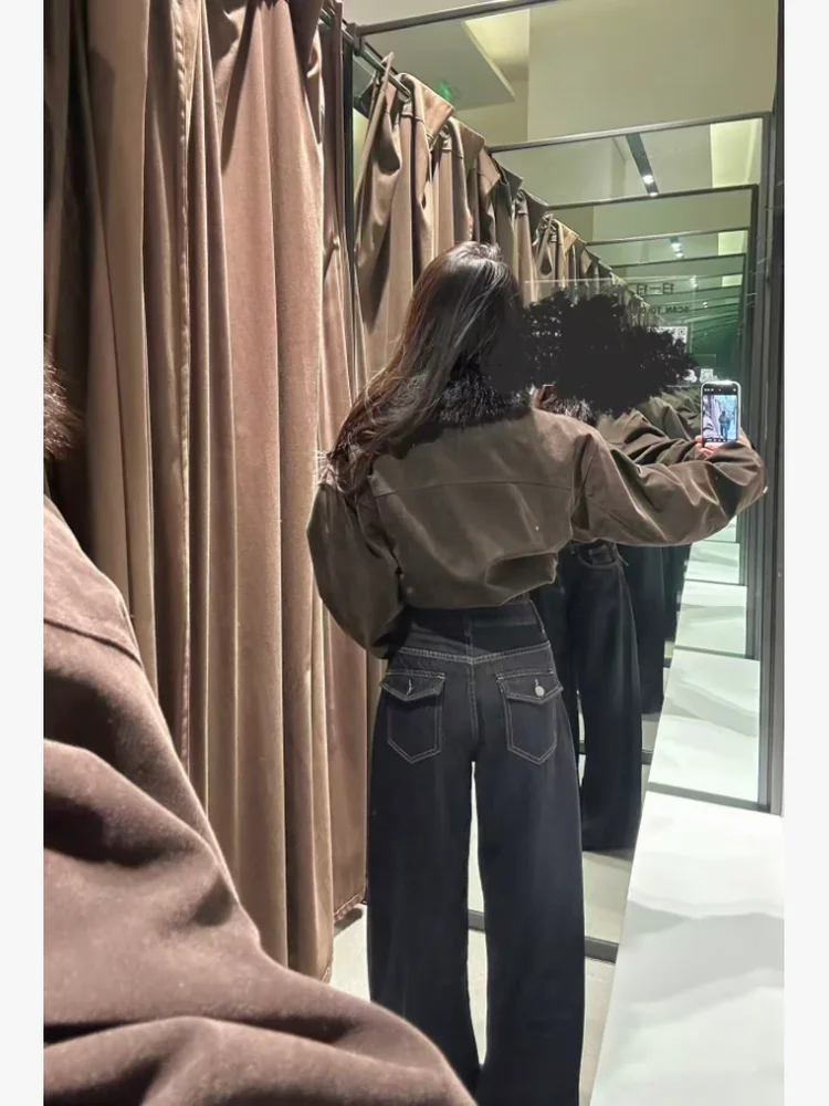 冬の新作ルーズカラー人工毛皮風パイロットコットンジャケットレディースカジュアルスリーブロングスリーブ暖かいアウターコート