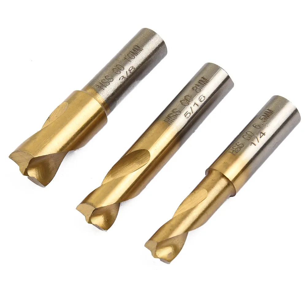 

HSS CO Drill Bit 3pcs Replacement Spot Weld Cutter Electric Drill HSS Cobalt Home Titanium Plating High Quality