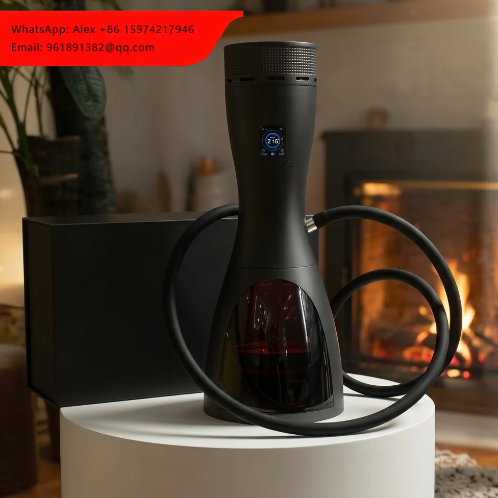 

Portable Electric Rechargeable Hookah Set With Stainless Steel Base Aluminum Alloy Double-Tube Includes Liquid And Charcoal