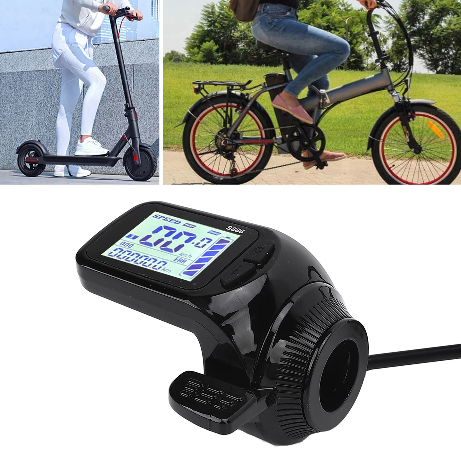 

Электрический велосипед, ЖК-дисплей, дроссельная заслонка для большого пальца, измеритель скорости 2-в-1, ускоритель, легкое использование, высококачественные аксессуары для скутера и велосипеда