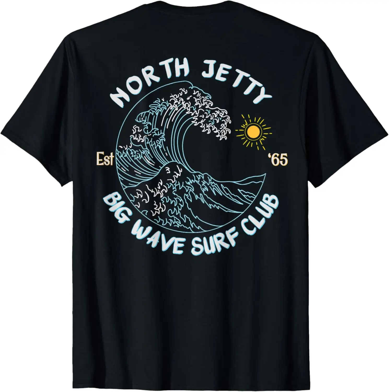 North Jetty Beach Big Wave Surf Club, surfing graphic T-Shirt