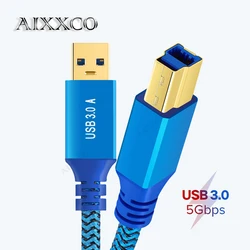 AIXXCO USB Printer Cable USB 3.0 Type A Male to B Male USB Cable for Canon Epson ZJiang Label USB 3.0 2.0 Scanner Printer Cord