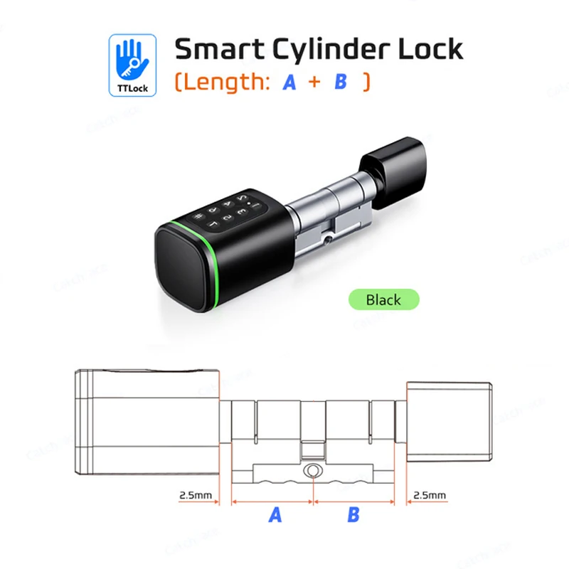 Customized 60+40 30+60 smart cylinder lock Euro mortise Alexa tuya ttlock password keyless replace Euro electronic cylinder lock