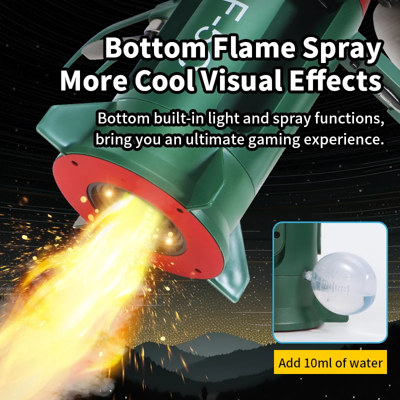 DF-5C Rocket Drone Brushless Motor Flame Spray LED Lights 2.4G RC Foldable One Key Takeoff Landing Headless Mode Kids Toy - view 5