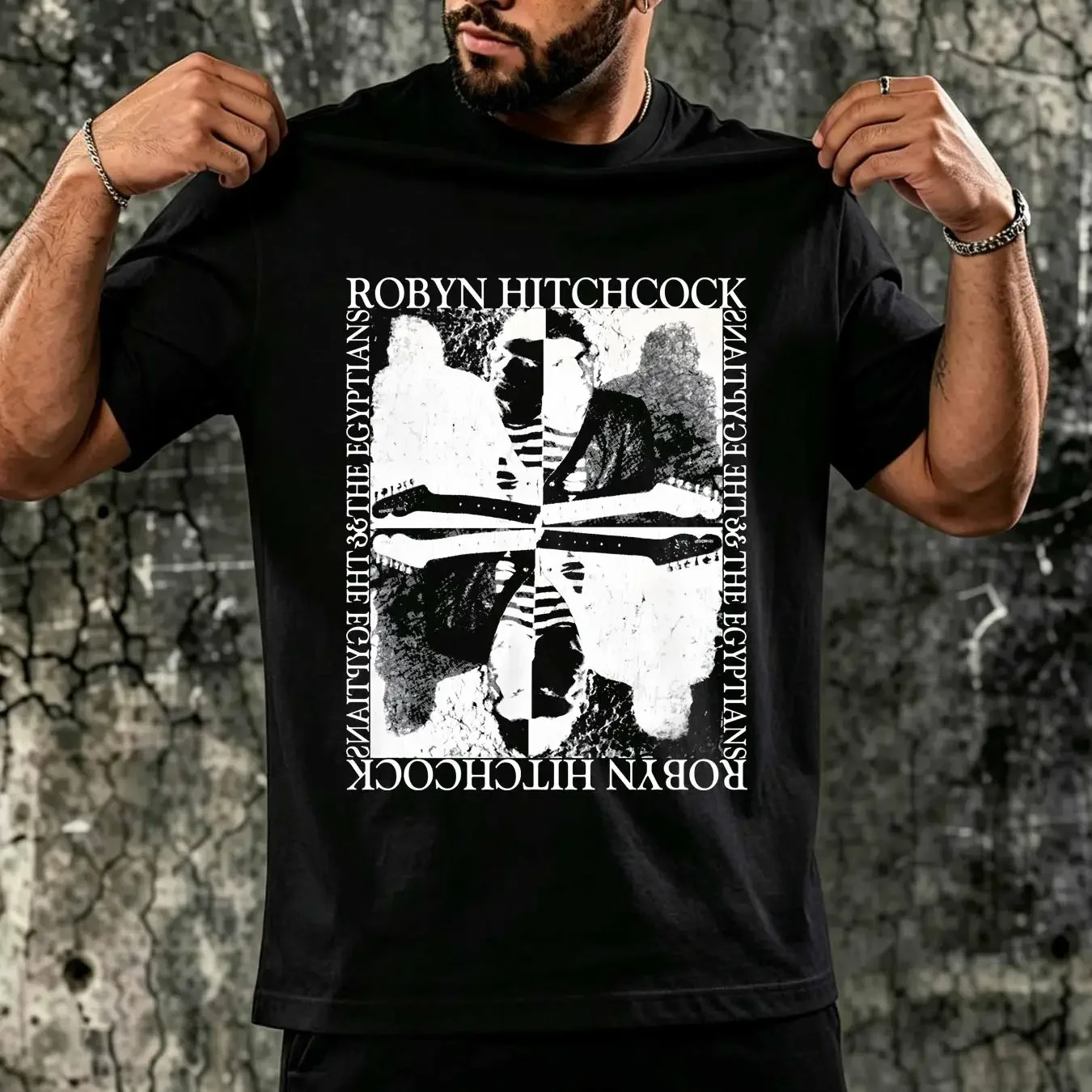 washed T Shirt 80s Robyn Hitchcock and The Egyptians Band Rock Music Large vintage Washed Unisex designer clothes Comfortable