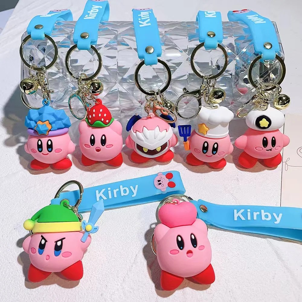 Kirby – porte-clés de dessin animé pour sac de voiture, accessoires de décoration, cadeau, marchandise Anime, figurine d'action