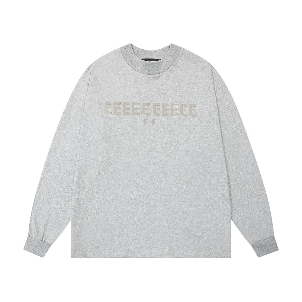 2024 Autumn New Collection Men's Long Sleeve T shirts New Colorway Rubberzied Letter Logo O-neck T shirt Women Oversized Tees