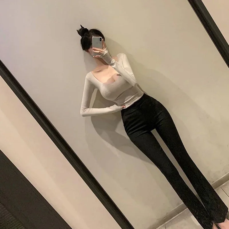 Korean Summer Slim Fit T Shirt Women 2024 O-neck Solid Tees Femme Casual Basic Sexy See-through Tshirt Short Sleeves Female Tops