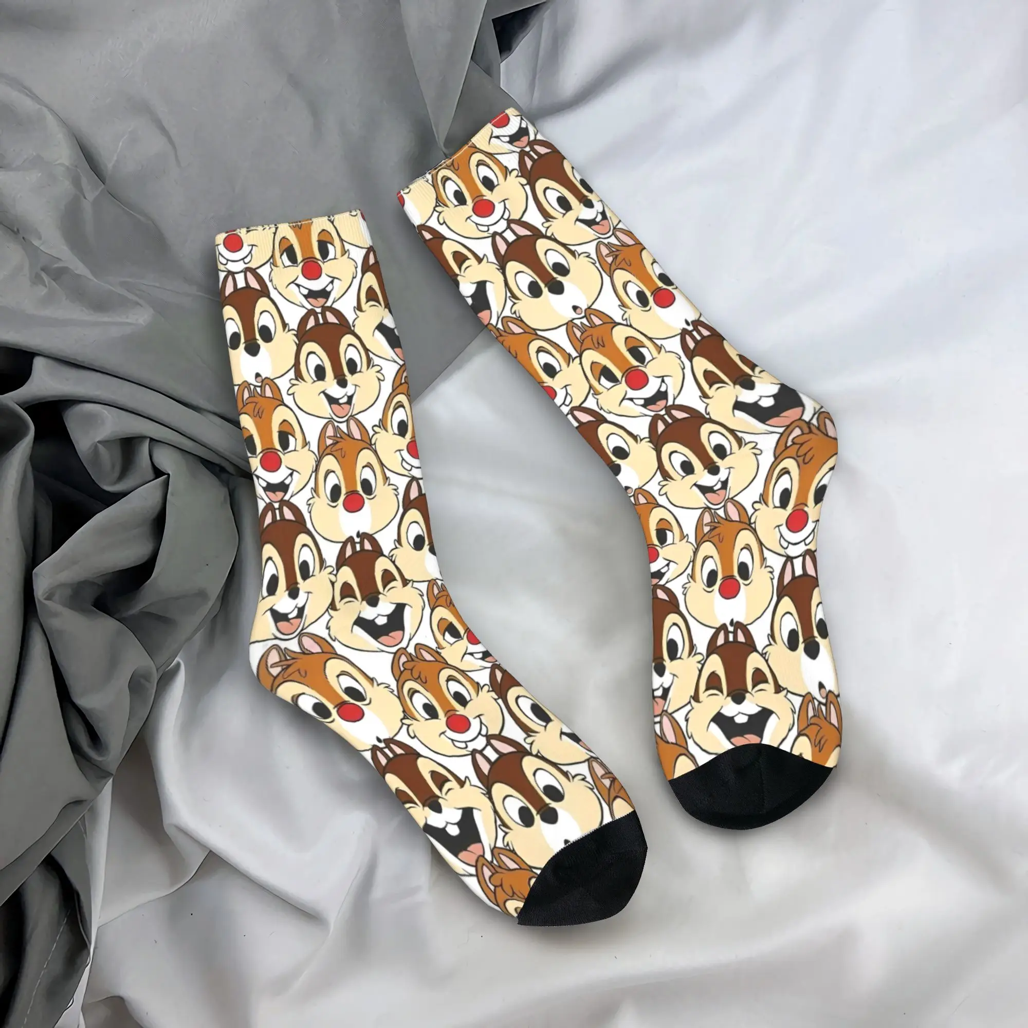 Couple Socks Chip N Dale Face  Stockings Spring Elegant Comfortable Socks Custom Running Non-Slip Socks