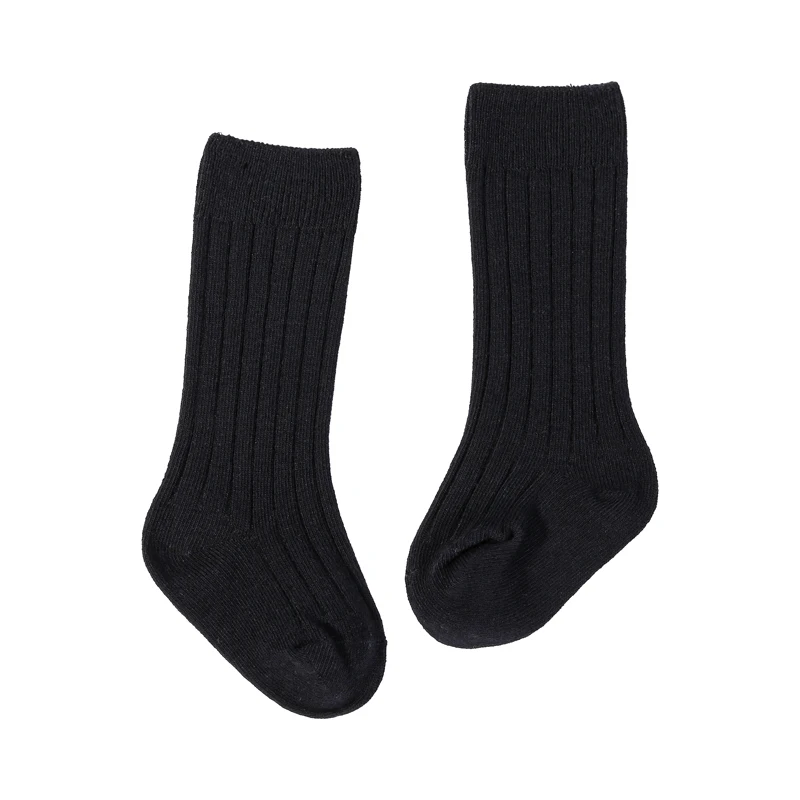 Unisex Baby Knee High Socks Ribbed Knit Tube Socks Kids Seamless Uniform Ruffled Stockings