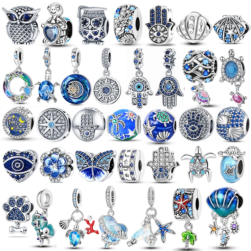 925 קסמי כסף סטרלינג אדום עיניים רע בלון אוויר חם עיניים רע קסם כחול מתאים צמיד