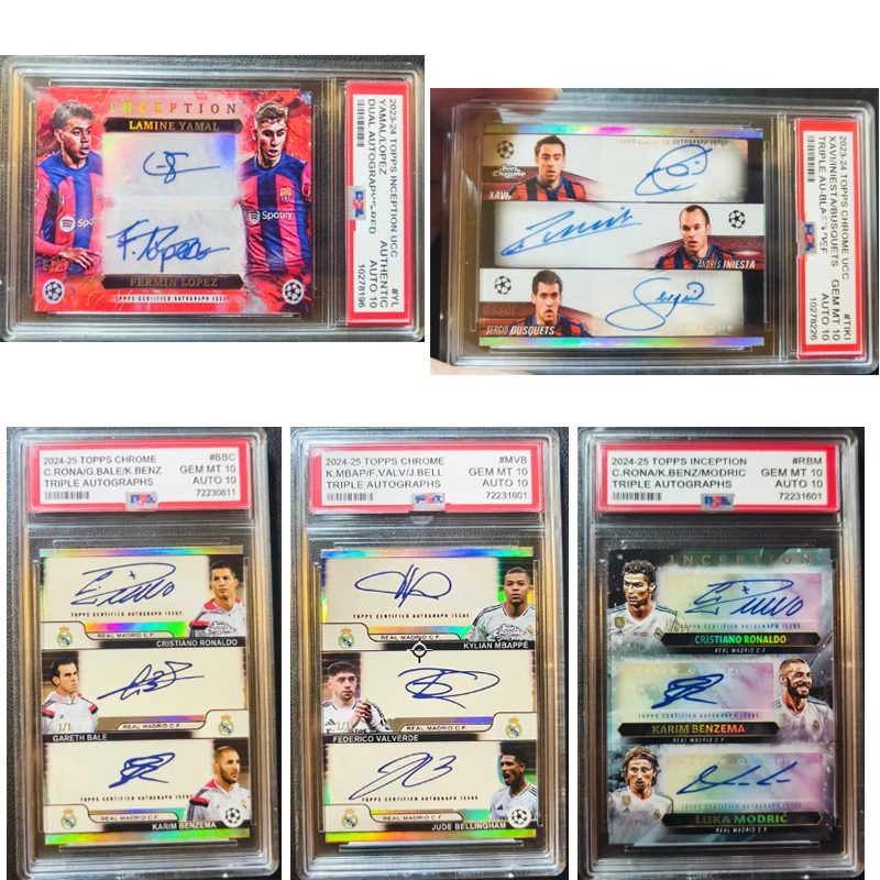 2025 Football Yamal Messi Mbappe Homemade Double Signature Three Signature Star Replica Collection Card Fan Gift