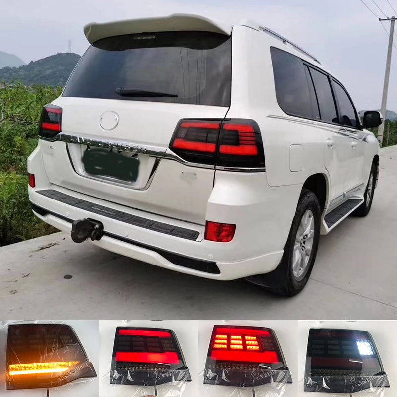Car LED black Tail Light Rear Fog Lamp For Toyota Land Cruiser 200 LC200 2008 2018 Brake Reverse Turn Signal Samurai