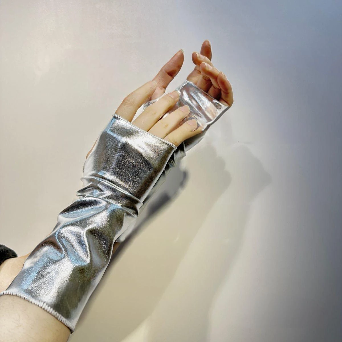 Future Technology Cyber Punk Element Hand Gloves Covers Steampunk Y2K Sleeve Stage Perfermence Cosplay Costume Accessaries