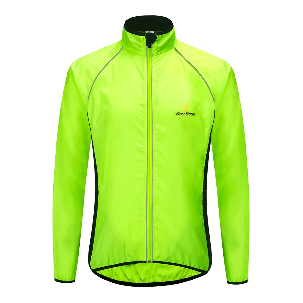 WOSAWE Heren winddicht waterdicht reflecterend fietsjack MTB-fiets windjack met lange mouwen Mouwloos vest Fietsjas Jersey