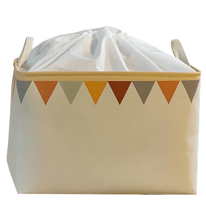 Household fabric portable storage box dormitory storage bucket drawstring wardrobe storage box clothes storage fabric box