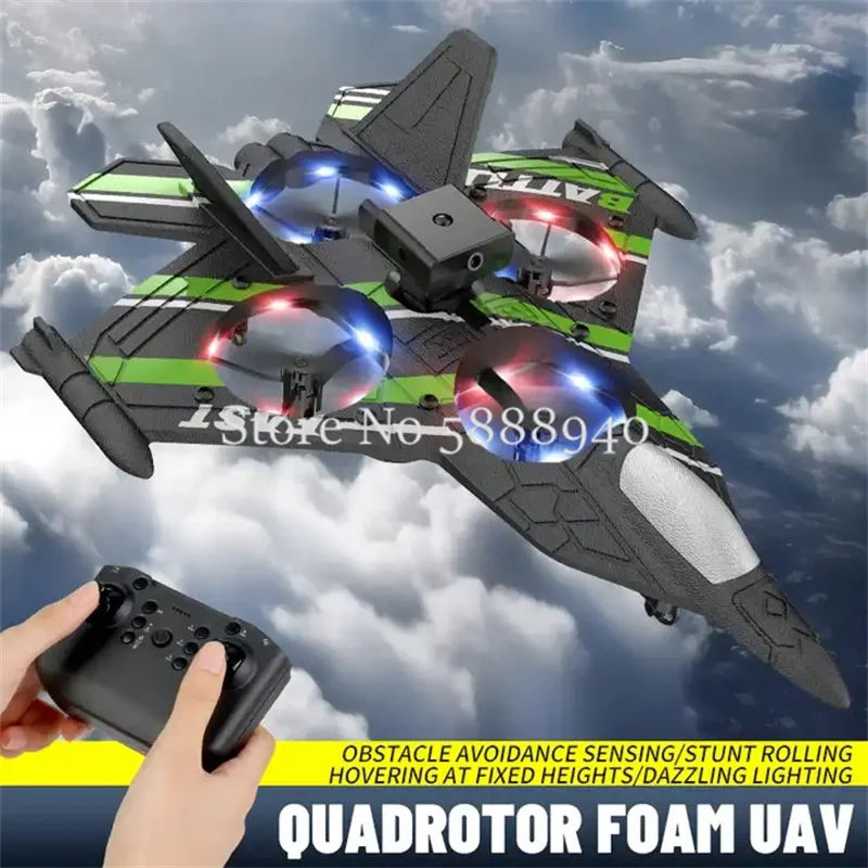 Four Sides Avoiding Obstacles Electric Remote Control Glider Plane Cool Lighting Stunt Roll Smart Hover RC Fixed Wing Aircraft