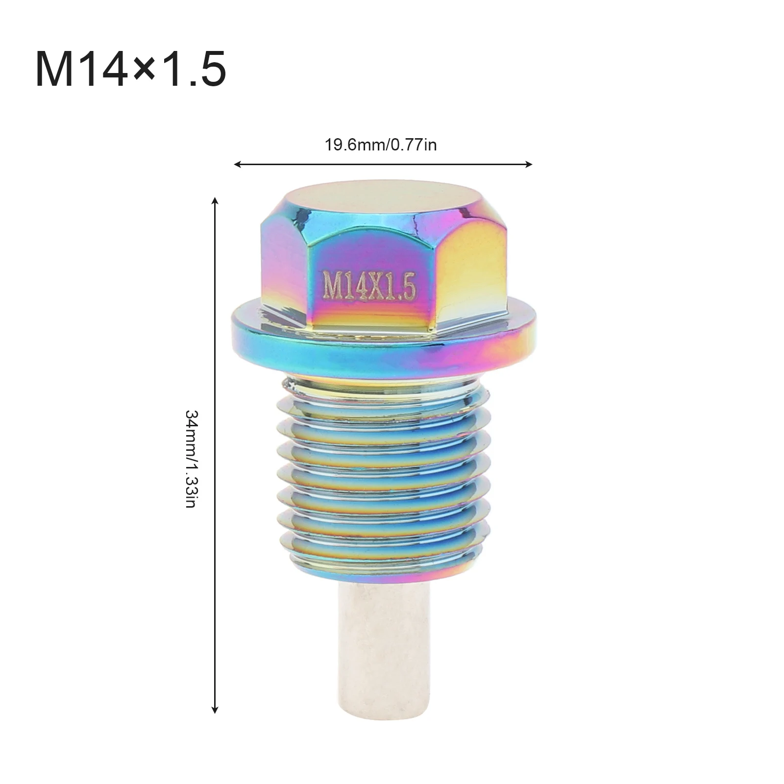 M14 x 1.5 Aluminum Magnetic Oil Drain Plug Fit for Honda/Ford/Hyundai with Crush Washer Gasket,Universal Magnetic Oil Drain Plug