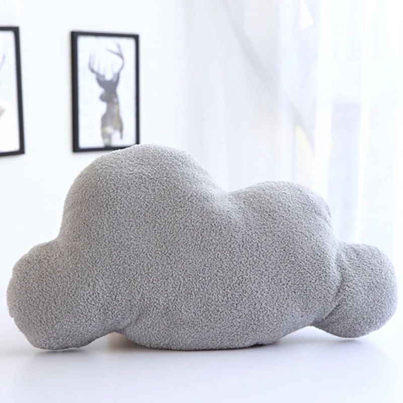 Nordic White Cloud Shaped Cushion PP Cotton Soft Cute Plush Pillow For Home Sofa Decoration Girls Bedroom Plush Toy Decor