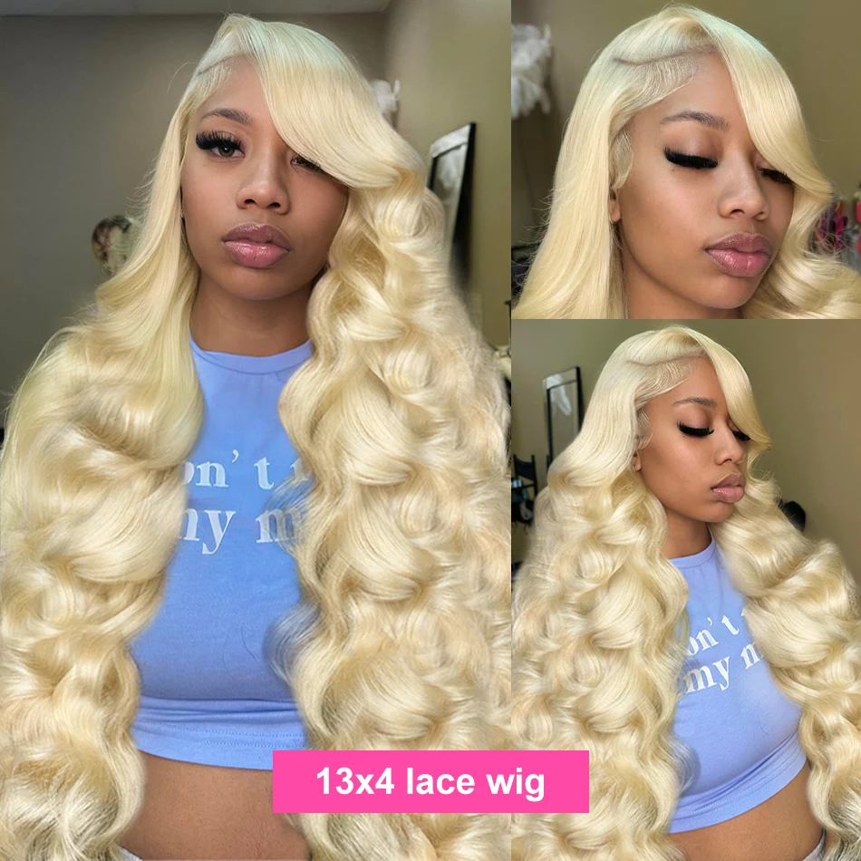 13x6 HD Transparent 613 Lace Frontal Wig 200% Brazilian 13x4 Honey Blonde Color Body Wave Lace Front Human Hair Wigs For Women