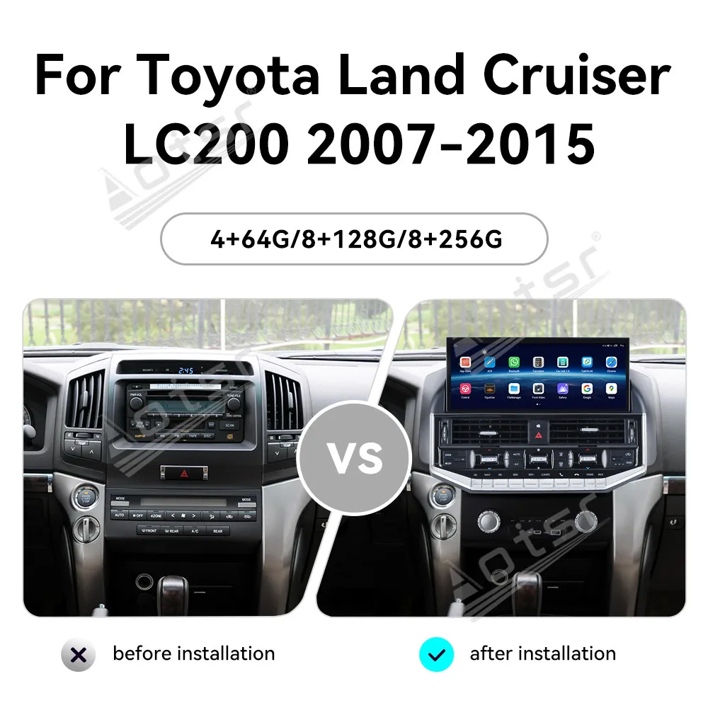 

12.3 Inch Qualcomm Android Car Multimedia Automotive For Toyota Land Cruiser LC200 2007~2015 GPS Navigation Car Radio Head Unit