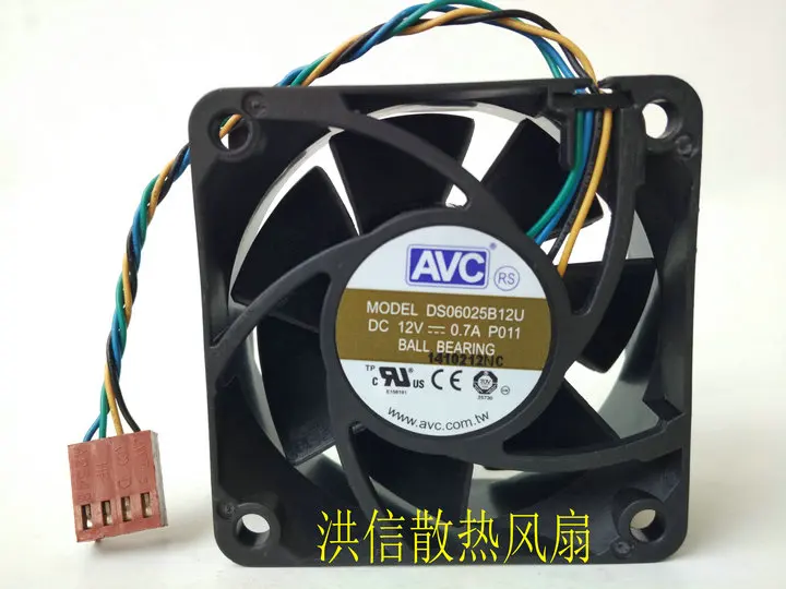 

Free shipping original AVC 6025 DS06025B12U DC12V 0.70A 4-wire 6CM PWM temperature controlled cooling fan