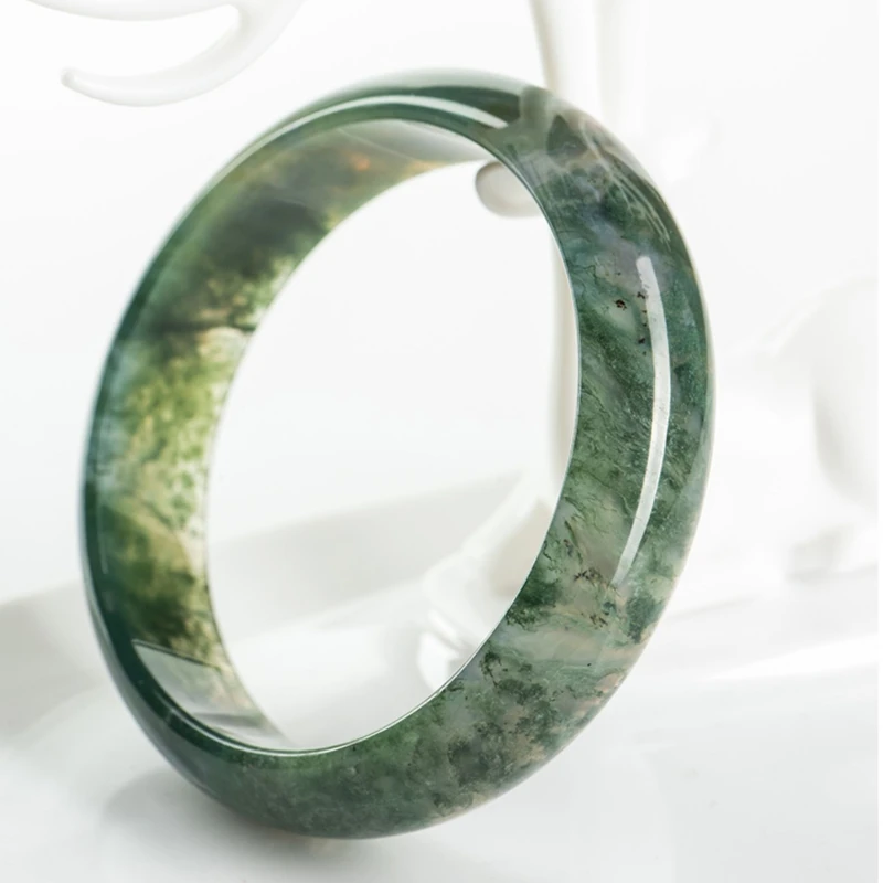 Natural Aquatic Agate Bracelet Women's Ice-permeable Flower Bracelet Vision Green Jewelry