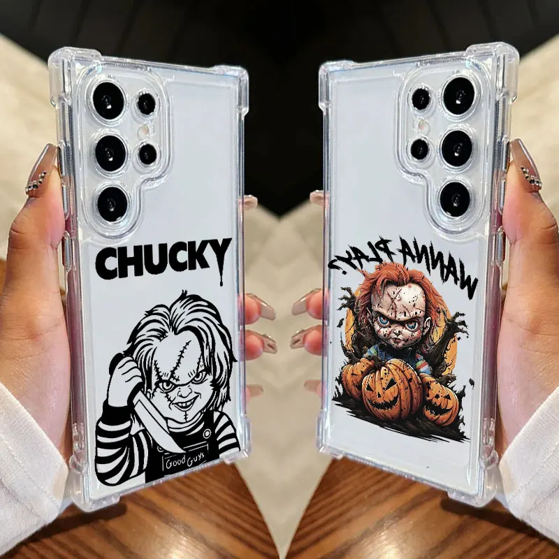 

The Killer Doll Chucky Phone Case For Samsung Galaxy S25 FE S24 S23 S22 S21 Ultra S20 Plus Note 20 S25FE Clear Shockproof Cover